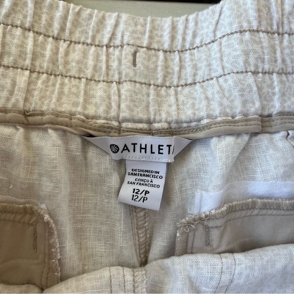 Athleta Cabo Linen Joggers 12P Pale Mini Cheetah pattern - Picture 7 of 8